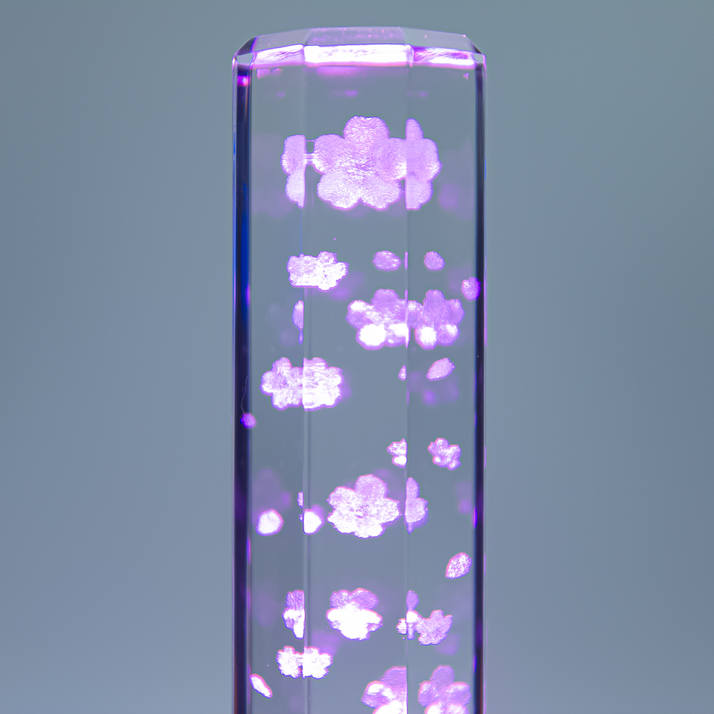 クリスタルキャンドル 小 20cm ピンク さくら型 コンセント式 創価学会